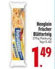 Frischer Blätterteig im EDEKA Prospekt Frischer Blätterteig von Henglein im aktuellen EDEKA Prospekt für 1,49 €