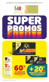Prospectus Bi1 de la semaine "SUPER PROMOS" avec 1 pages, valide du 16/09/2025 au 28/09/2025 pour Migennes et alentours