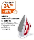 Dampfbügeleisen SI 1019 RD Angebote von BRAUN bei Müller Kassel für 24,99 €