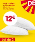 Lot de 2 oreillers anti-transpiration - B&M à Niort Lot de 2 oreillers anti-transpiration en promo chez B&M Niort à 12,00 €
