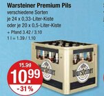 Aktuelles Warsteiner Premium Pils Angebot bei V-Markt in Augsburg ab 10,99 €