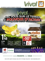 Catalogue Vival avec 8 pages de promos Prospectus Vival, "Vival avec vous sur le terrain du pouvoir d'achat", pages, 25/01/2023 - 05/02/2023
