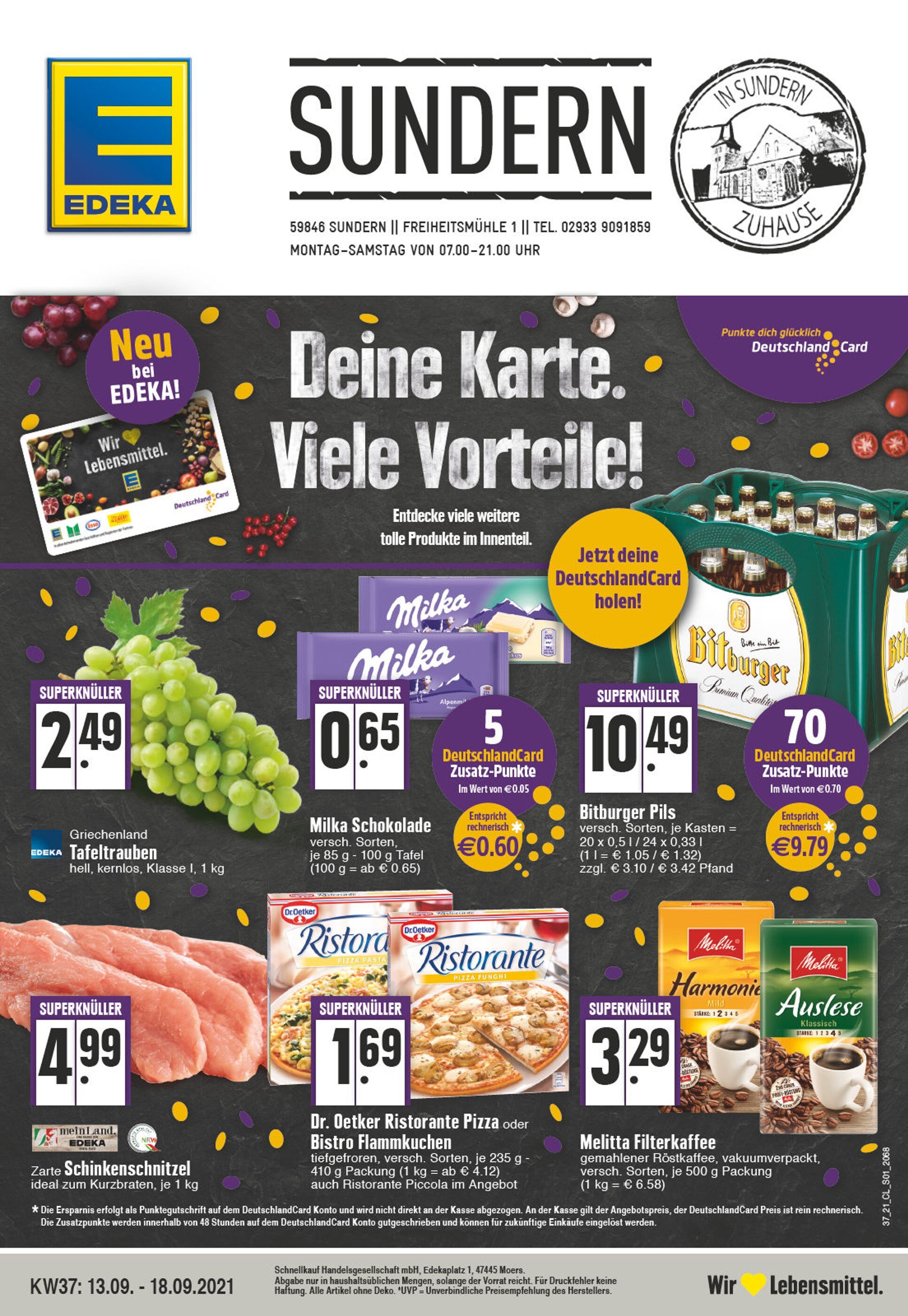 EDEKA Prospekt für Sundern mit 32 Seiten EDEKA Prospekt für Sundern: "Aktuelle Angebote", 32 Seiten, 13.09.2021 - 18.09.2021