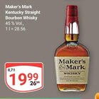 Kentucky Straight Bourbon Whisky Angebote von Maker's Mark bei GLOBUS Hof für 19,99 €