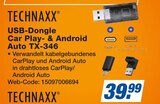 USB-Dongle Car Play- & Android Auto TX-346 im Angebot bei expert in Straubing USB-Dongle Car Play- & Android Auto TX-346 Angebote von Technaxx bei expert Straubing für 39,99 €