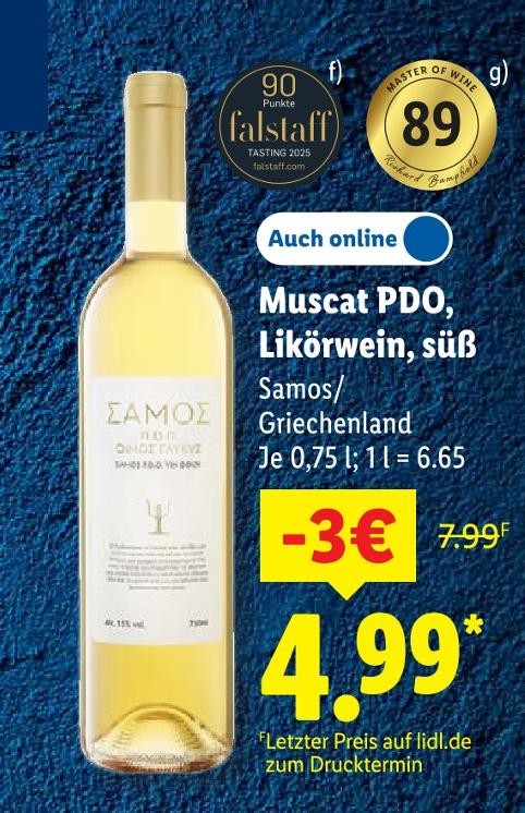 Muscat PDO, Likörwein, süß