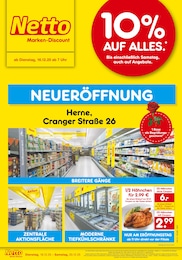 Netto Marken-Discount Prospekt für Herne mit 6 Seiten Netto Marken-Discount Prospekt für Herne: "Neueröffnung - 10% auf ALLES", 6 Seiten, 16.12.2025 - 20.12.2025