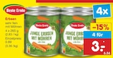 Junge Erbsen mit Möhren von Beste Ernte für 3,00 € bei Netto Marken-Discount im Angebot Junge Erbsen mit Möhren von Beste Ernte im aktuellen Netto Marken-Discount Prospekt