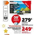 Promo Téléviseur LED UHD 43" à 249,00 € dans le catalogue Hyper U à Saint-Ellier