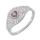 Promo Bague de petit doigt en or jaune et argent rhodié cordiérite coeur et oxydes de zirconium à 79,00 € dans le catalogue E.Leclerc à Saint-Pierre-du-Mont
