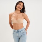 Soutien-gorge bandeau microfibre beige femme en promo chez La Halle Grenoble à 10,99 €