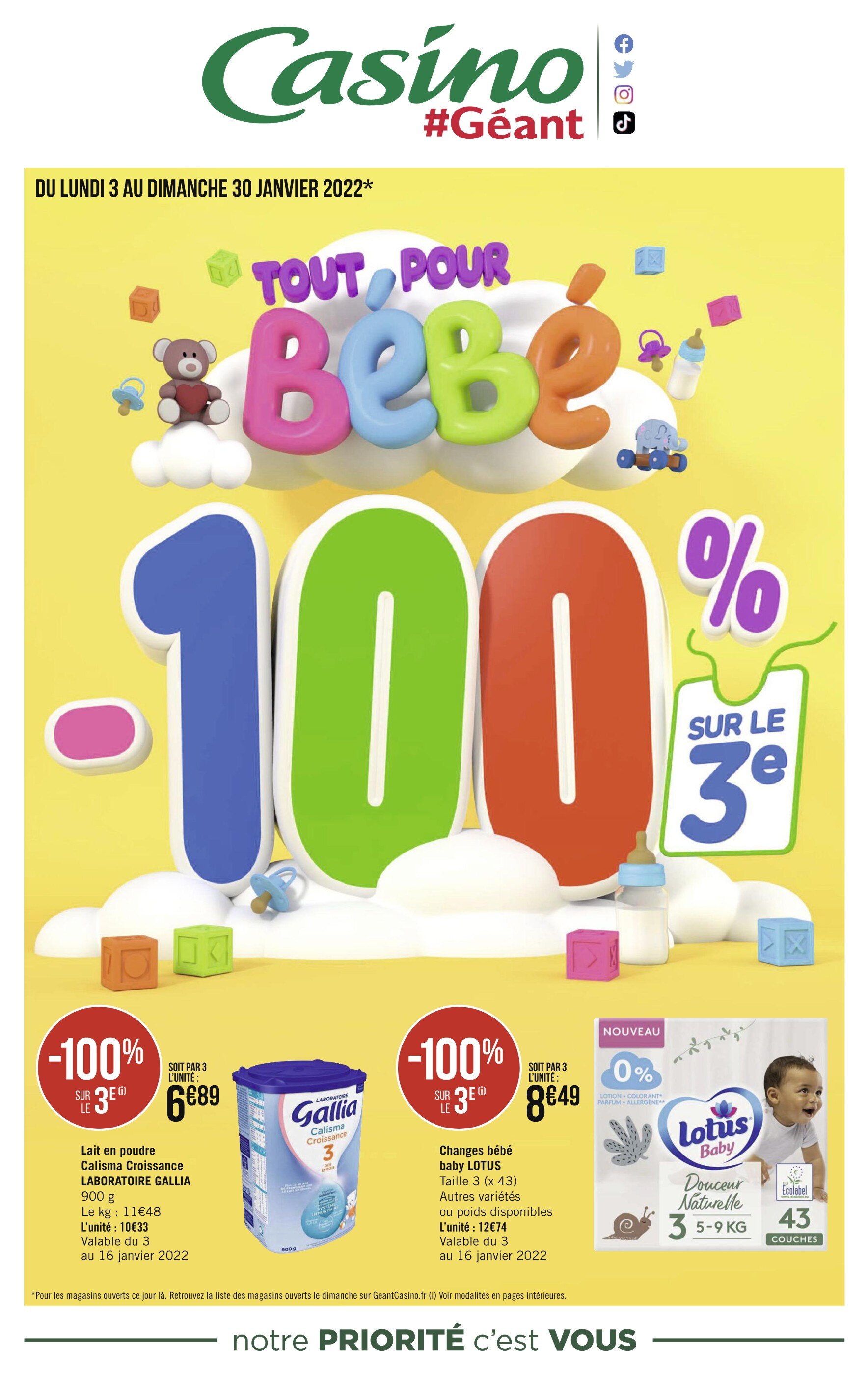Catalogue Géant Casino à Rosny-sous-Bois, avec 24 pages Prospectus Géant Casino à Rosny-sous-Bois, "Tout pour bébé", 24 pages, 03/01/2022 - 30/01/2022
