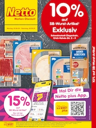 Netto Marken-Discount Prospekt für Schwalmstadt mit 2 Seiten Netto Marken-Discount Prospekt für Schwalmstadt: "10% auf SB-Wurst-Artikel", 2 Seiten, 23.06.2025 - 28.06.2025