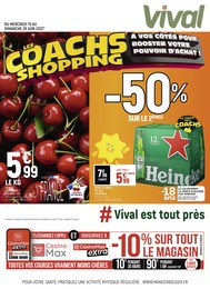Catalogue Vival à Cagnes-sur-Mer, avec 4 pages Prospectus Vival à Cagnes-sur-Mer, "Les coachs shopping", 4 pages, 15/06/2022 - 26/06/2022