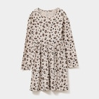 Promo Robe évasée manches longues coton sable fille à 6,99 € dans le catalogue La Halle à Avranches