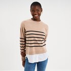 Promo Pull effet 2-en-1 beige clair femme à 14,99 € dans le catalogue La Halle à Dreux