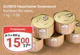 Hausmacher Dosenwurst von Globus im aktuellen GLOBUS Prospekt