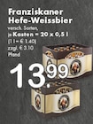 Hefe-Weissbier im Angebot bei TOP Getränke in Meerbusch Hefe-Weissbier Angebote von Franziskaner bei TOP Getränke Meerbusch für 13,99 €