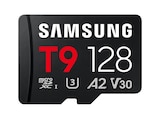 T9, Micro-SD microSD Speicherkarte, 128 GB im MediaMarkt Saturn Prospekt T9, Micro-SD microSD Speicherkarte, 128 GB von SAMSUNG im aktuellen MediaMarkt Saturn Prospekt für 42,99 €