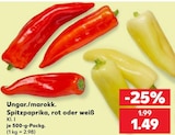 Spitzpaprika rot im Angebot bei Kaufland in Mannheim Spitzpaprika rot Angebote bei Kaufland Mannheim für 1,49 €