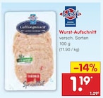 Wurst-Aufschnitt im Angebot bei Netto Marken-Discount in Altenburg Wurst-Aufschnitt Angebote von Wolf bei Netto Marken-Discount Altenburg für 1,19 €
