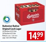 Original Czech Lager 24 Flaschen à 0,33 Liter Angebote von Budweiser Budvar bei famila Nordost Kiel für 14,99 €