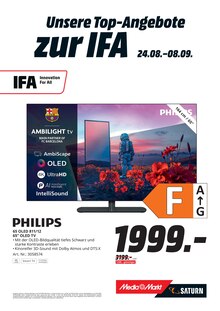 Fernseher im aktuellen MediaMarkt Saturn Prospekt (Filderstadt) Fernseher im MediaMarkt Saturn Prospekt "Wir feiern die IFA mit Top-Angeboten." mit 20 Seiten (Filderstadt)