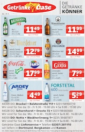 Cola im Getränke Oase Prospekt in Schwerte Aktueller Getränke Oase Prospekt mit Cola, "Aktuelle Angebote", Seite 1