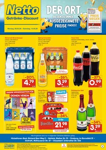 Coca Cola im Netto Marken-Discount Prospekt "DER ORT, AN DEM DU IMMER AUSGEZEICHNETE PREISE FINDEST." mit 2 Seiten (Nettetal)