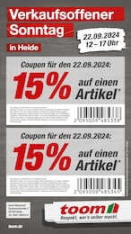 toom Baumarkt Prospekt für Albersdorf: "Verkaufsoffener Sonntag", 1 Seite, 22.09.2024 - 22.09.2024