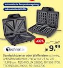 Sandwichtoaster oder Waffeleisen im Angebot bei ROLLER in Offenbach Sandwichtoaster oder Waffeleisen Angebote von Technolux bei ROLLER Offenbach für 9,99 €