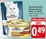 Gourmet Katzennahrung Gold oder Perle Angebote von Purina bei E center Reutlingen für 0,49 €