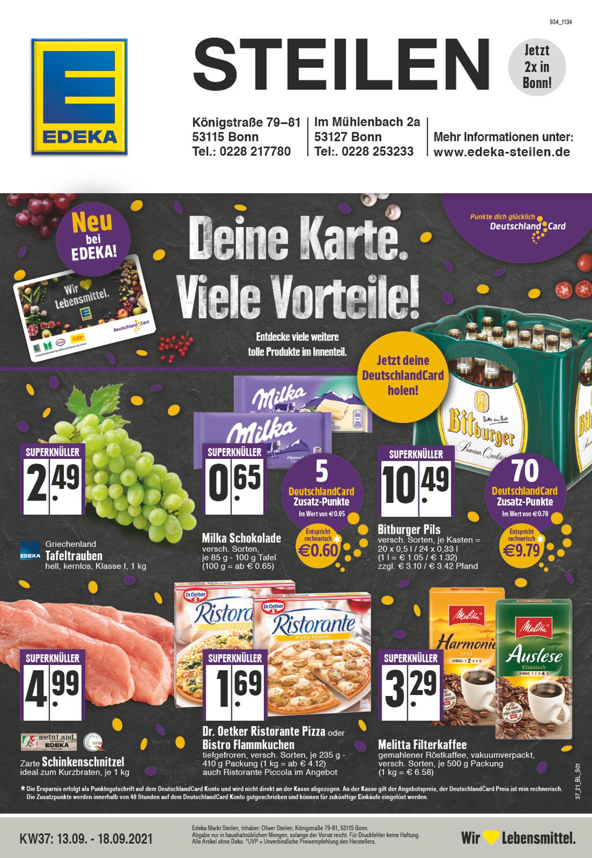 EDEKA Prospekt für Bonn mit 32 Seiten EDEKA Prospekt für Bonn: "Aktuelle Angebote", 32 Seiten, 13.09.2021 - 18.09.2021