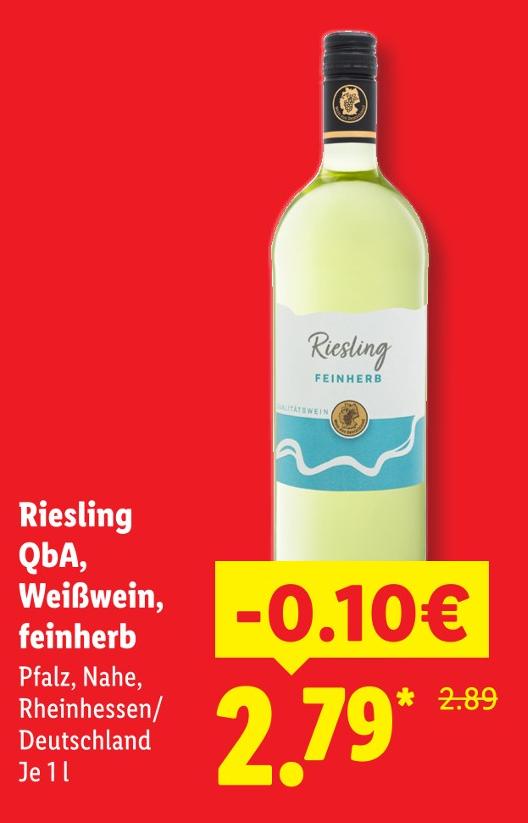 Riesling QbA, Weißwein, feinherb