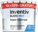 Peinture blanc super couvrant mat 10 l + 2 l gratuits - INVENTIV en promo chez Mr.Bricolage Ajaccio à 47,90 €