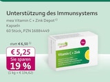 mea - meine apotheke - Vitamin C + Zink Depot Angebot im Prospekt Vitamin C + Zink Depot bei mea - meine apotheke im Prospekt für 5,25 €