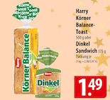 Harry Körner Balance-Toast oder Dinkel Sandwich Angebote bei famila Nordost Celle für 1,49 €