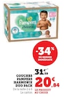 Couches Harmonie Duo Pack - Pampers en promo chez Super U Clermont-Ferrand à 20,84 €