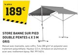 Promo Store banne sur pied double pentes 4 x 3 m gris à 189,00 € dans le catalogue Tout Faire à Médis