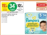 Couches bébé Premium Protection T5x34 - Pampers à 10,48 € dans le catalogue Intermarché