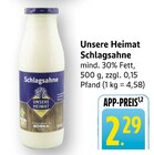 Schlagsahne im Angebot bei EDEKA in Ludwigsburg Schlagsahne Angebote von Unsere Heimat bei EDEKA Ludwigsburg für 2,29 €