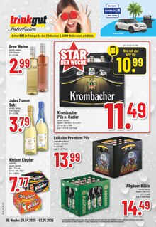 Krombacher im aktuellen EDEKA Prospekt (Erftstadt) Krombacher im EDEKA Prospekt "Aktuelle Angebote" mit 24 Seiten (Erftstadt)