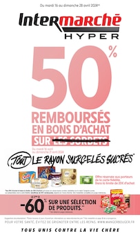 Prospectus Intermarché en cours, "50% REMBOURSÉS EN BONS D'ACHAT SUR TOUT LE RAYON SURGELÉS SUCRÉS", page 1 sur 52