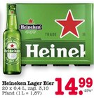 E center Sinzheim - Lager Bier Angebot im Prospekt Lager Bier bei E center im Sinzheim Prospekt für 14,99 €
