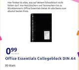 Collegeblock DIN A4 Angebote von Office Essentials bei Action Marl für 0,99 €
