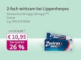 Zovirax Duo 50 mg/g / 10 mg/g bei mea - meine apotheke im Prospekt "" für 10,95 €