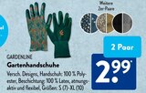 Gartenhandschuhe Angebote von Gardenline bei ALDI SÜD Frechen für 2,99 €