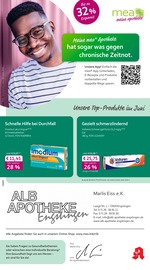 mea - meine apotheke Apotheken Prospekt der aktuellen Woche mit 4 Seiten, gültig von 01.06.2026 bis 30.06.2026, in Engstingen und Umgebung Aktueller mea - meine apotheke Apotheken Prospekt in Engstingen und Umgebung, "Unsere Juni-Angebote" mit 4 Seiten, 01.06.2026 - 30.06.2026