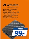 Externe Festplatte Store 'n' Go Gen2 USB 3.0 / 4 TB im Angebot bei expert in Langenhagen Externe Festplatte Store 'n' Go Gen2 USB 3.0 / 4 TB Angebote von Verbatim bei expert Langenhagen für 99,00 €
