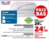 Couette 140x200cm - Greenfirst - Super U à Metz Couette 140x200cm - Greenfirst en promo chez Super U Metz à 24,90 €